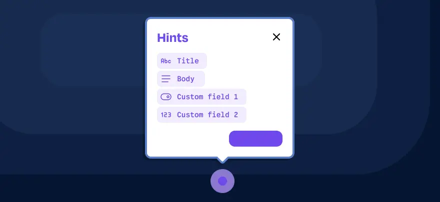 Add Hints and rich custom fields to your product